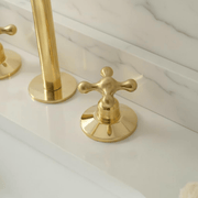 Unlacquered Brass Widespread Bathroom Faucet – 4 Handle Styles