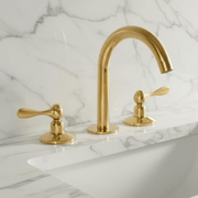 Unlacquered Brass Widespread Bathroom Faucet – 4 Handle Styles