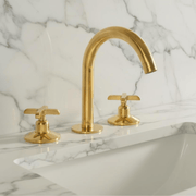 Unlacquered Brass Widespread Bathroom Faucet – 4 Handle Styles