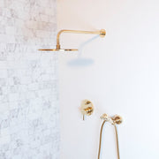 Unlacquered Brass Concealed Shower System – Square Rain Head