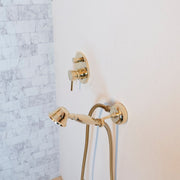 Unlacquered Brass Concealed Shower System – Square Rain Head