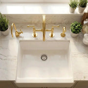 Unlacquered Brass Bridge Kitchen Faucet – 4-Piece Set