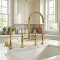 Unlacquered Brass Bridge Kitchen Faucet – Classic 4-Piece Set