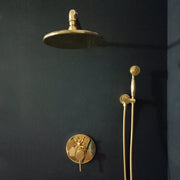 Unlacquered Brass Concealed Shower – Cross Handle