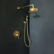 Unlacquered Brass Concealed Shower – Cross Handle