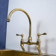 Unlacquered Brass Bridge Faucet – Curved Leg Design