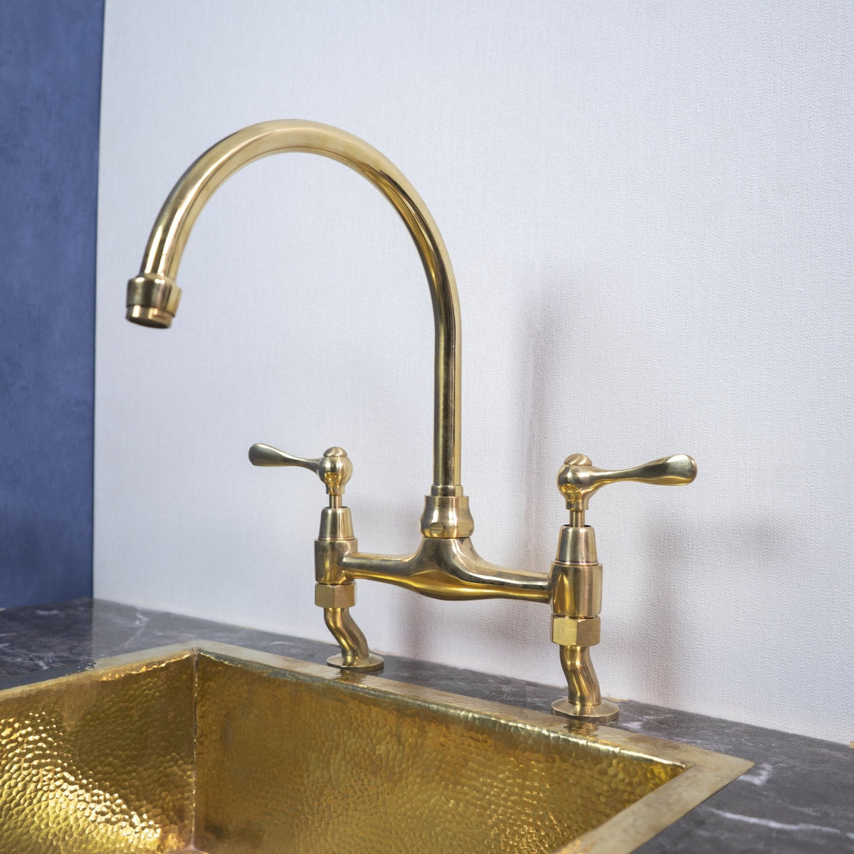 Unlacquered Brass Bridge Faucet – Curved Leg Design
