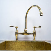 Unlacquered Brass Bridge Faucet – Curved Leg Design