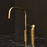 Unlacquered Brass Deck-Mounted Basin Faucet – Single Lever