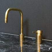 Unlacquered Brass Deck-Mounted Basin Faucet – Single Lever