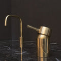 Unlacquered Brass Deck-Mounted Basin Faucet – Single Lever