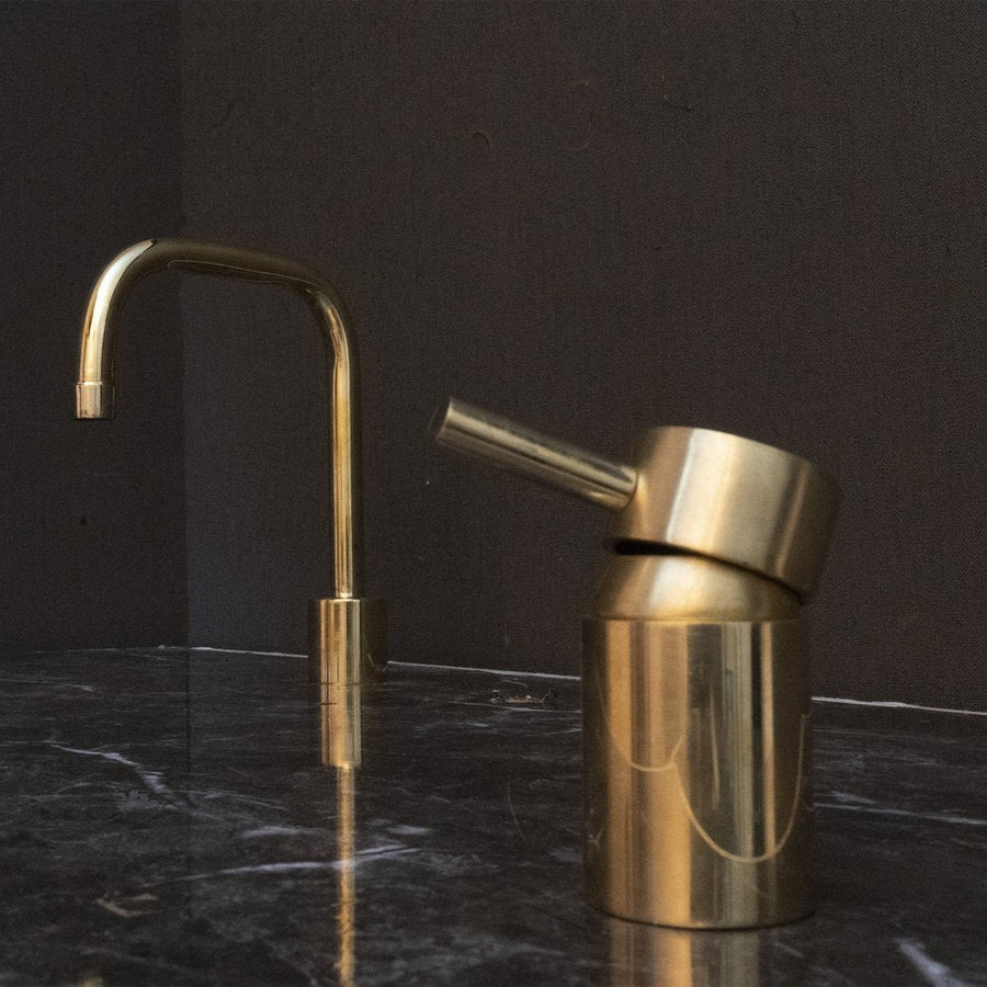 Unlacquered Brass Deck-Mounted Basin Faucet – Single Lever