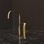 Unlacquered Brass Deck-Mounted Basin Faucet – Single Lever