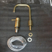 Unlacquered Brass Deck-Mounted Basin Faucet – Single Lever
