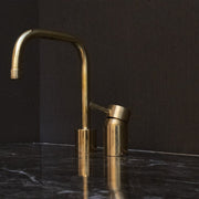 Unlacquered Brass Deck-Mounted Basin Faucet – Single Lever