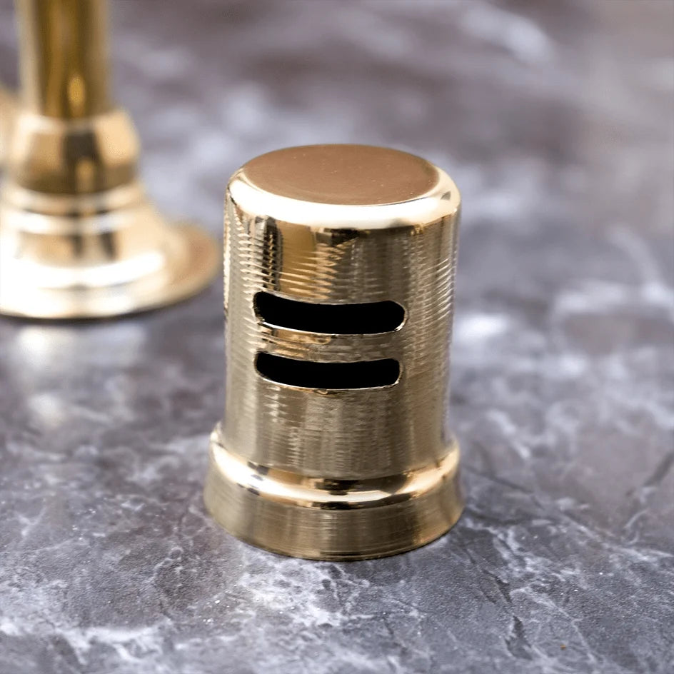 Unlacquered Brass Dishwasher Air Gap Cover – detail close-up
