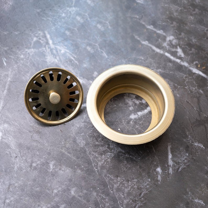 Unlacquered Brass Disposer Flange – Removable Basket Strainer