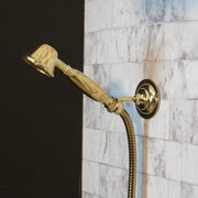 Unlacquered Brass Shower System – Rain Head & Thermostatic Controls