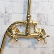 Unlacquered Brass Exposed Shower System – Square Head with Handheld