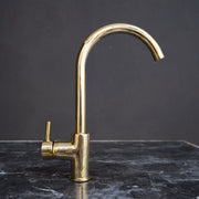 Unlacquered Brass Kitchen Faucet – 360-Degree Rotating Spout