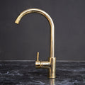 Unlacquered Brass Kitchen Faucet – 360-Degree Rotating Spout