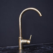 Unlacquered Brass Kitchen Faucet – 360-Degree Rotating Spout