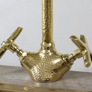 Tall Gooseneck Unlacquered Brass Faucet – Deck-Mounted
