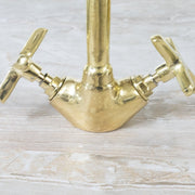 Tall Gooseneck Unlacquered Brass Faucet – Deck-Mounted