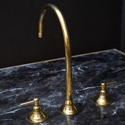 Unlacquered Brass Gooseneck Kitchen Faucet – Deck Mounted