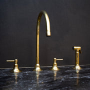 Unlacquered Brass Gooseneck Kitchen Faucet – Deck Mounted