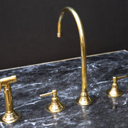 Unlacquered Brass Gooseneck Kitchen Faucet – Deck Mounted