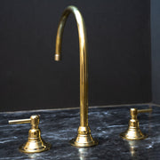 Unlacquered Brass Gooseneck Kitchen Faucet – Deck Mounted