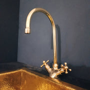 Unlacquered Brass Single-Hole Gooseneck Faucet