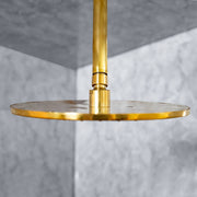 Solid Unlacquered Brass Ceiling-Mounted Shower Set