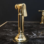 Unlacquered Brass Kitchen Side Sprayer – Vintage Cross Handles