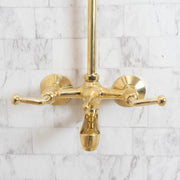Unlacquered Brass Shower Set – With Tub Filler
