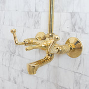 Unlacquered Brass Shower Set – With Tub Filler