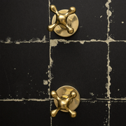 Unlacquered Brass Shower Set – Curved Arm Rain Head