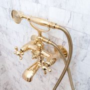 Unlacquered Brass Wall-Mount Tub Filler – Column Spout