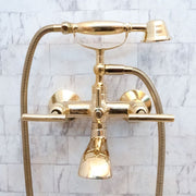 Unlacquered Brass Wall-Mount Tub Filler – Column Spout