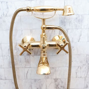 Unlacquered Brass Wall-Mount Tub Filler – Column Spout