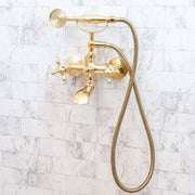 Unlacquered Brass Wall-Mount Tub Filler – Column Spout