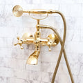 Unlacquered Brass Wall-Mount Tub Filler – Column Spout
