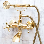 Unlacquered Brass Wall-Mount Tub Filler – Column Spout