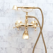 Unlacquered Brass Wall-Mount Tub Filler – Column Spout