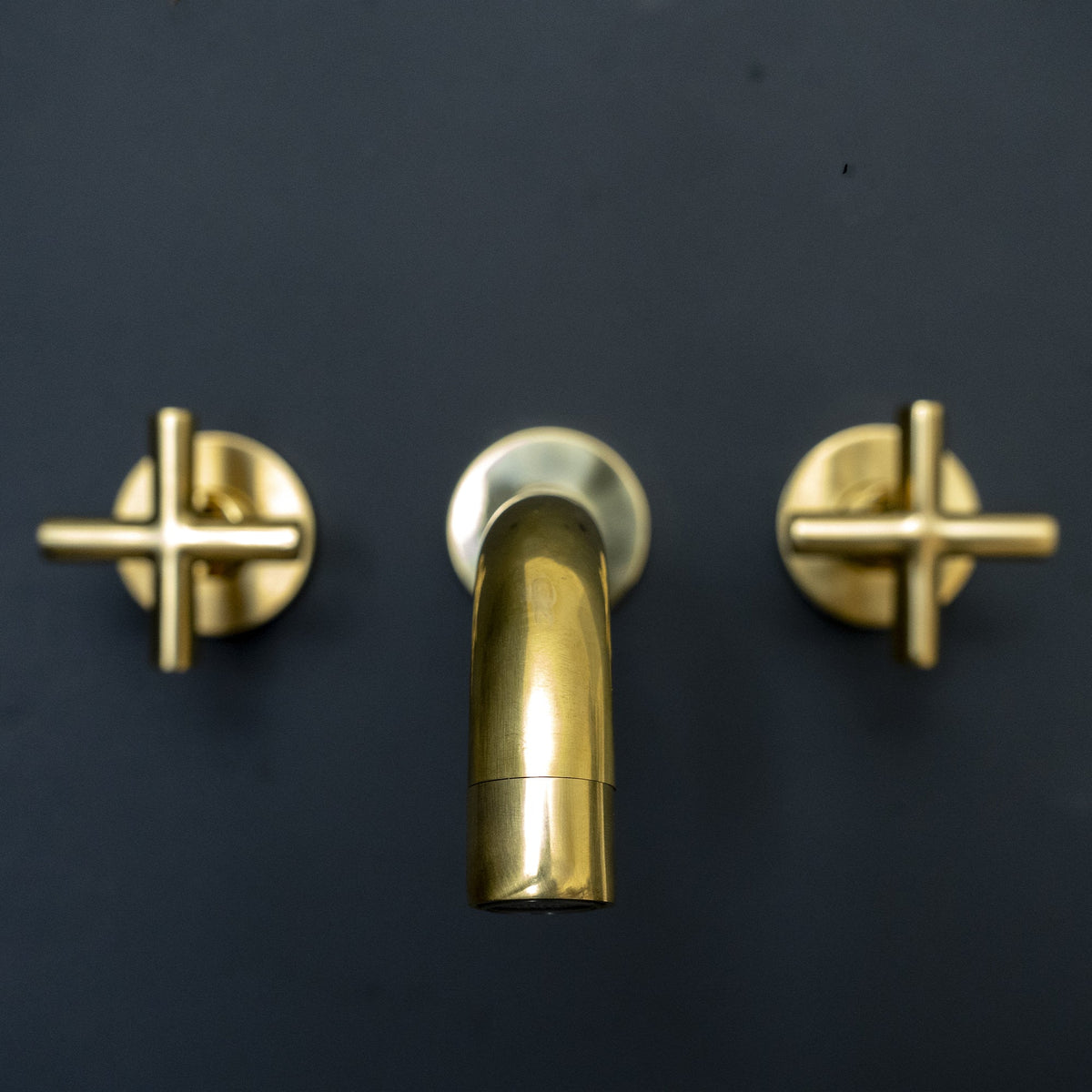Unlacquered Brass Wall-Mounted Faucet - Kitchen & Bathroom - close-up detail