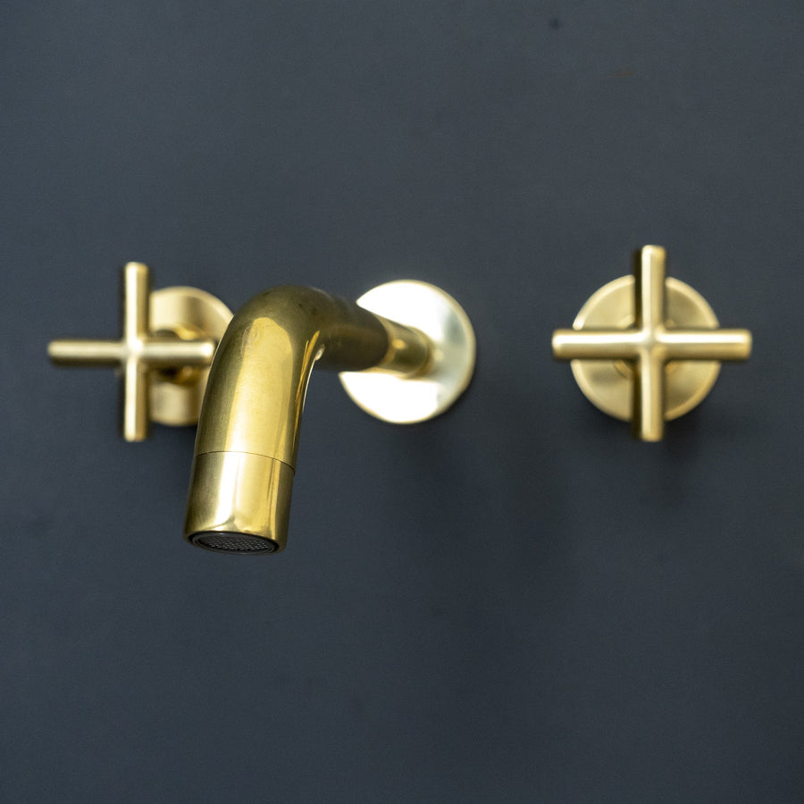 Unlacquered Brass Wall-Mounted Faucet – Kitchen & Bathroom