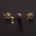 Unlacquered Brass Wall-Mounted Faucet – Flat Cross Handles