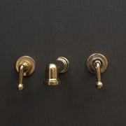 Unlacquered Brass Wall-Mounted Faucet – Minimalist Lever Handles