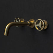 Unlacquered Brass Wall-Mounted Faucet – Round Handles
